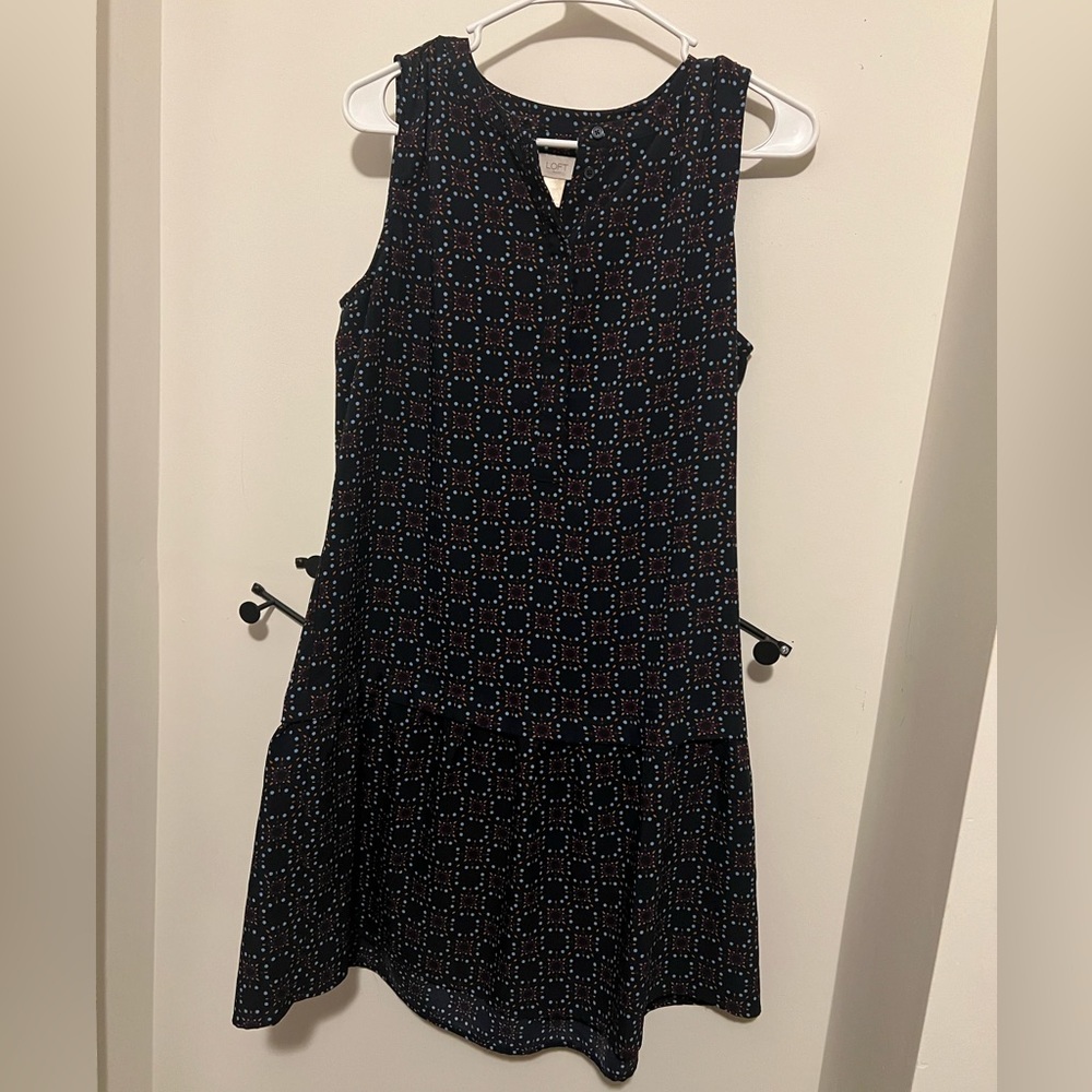 Blue color Printed sleeveless dress